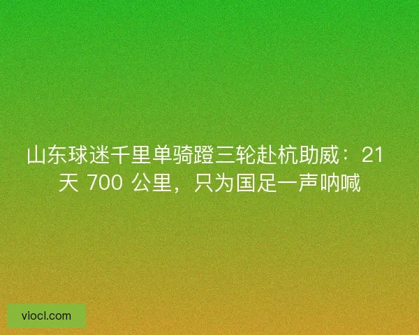 山东球迷千里单骑蹬三轮赴杭助威：21 天 700 公里，只为国足一声呐喊