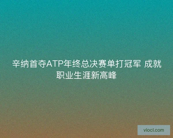 辛纳首夺ATP年终总决赛单打冠军 成就职业生涯新高峰 辛纳首夺ATP年终总决赛单打冠军 成就职业生涯新高峰