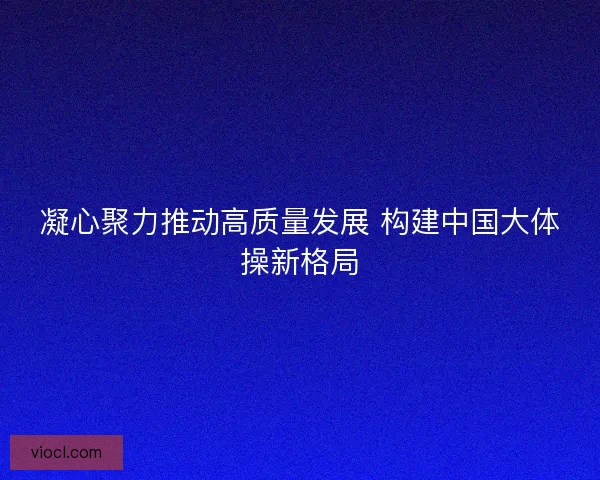 凝心聚力推动高质量发展 构建中国大体操新格局 凝心聚力推动高质量发展 构建中国大体操新格局